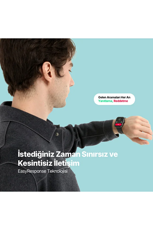 Tempus 47 mm Dikdörtgen Kasa Akıllı Saat Siyah 